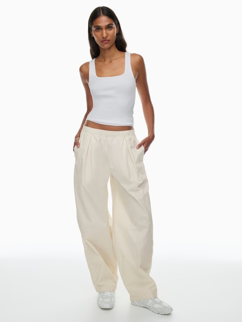 Aritzia pleated chino comfy trendy pants w retro semi casual midcentury vibe